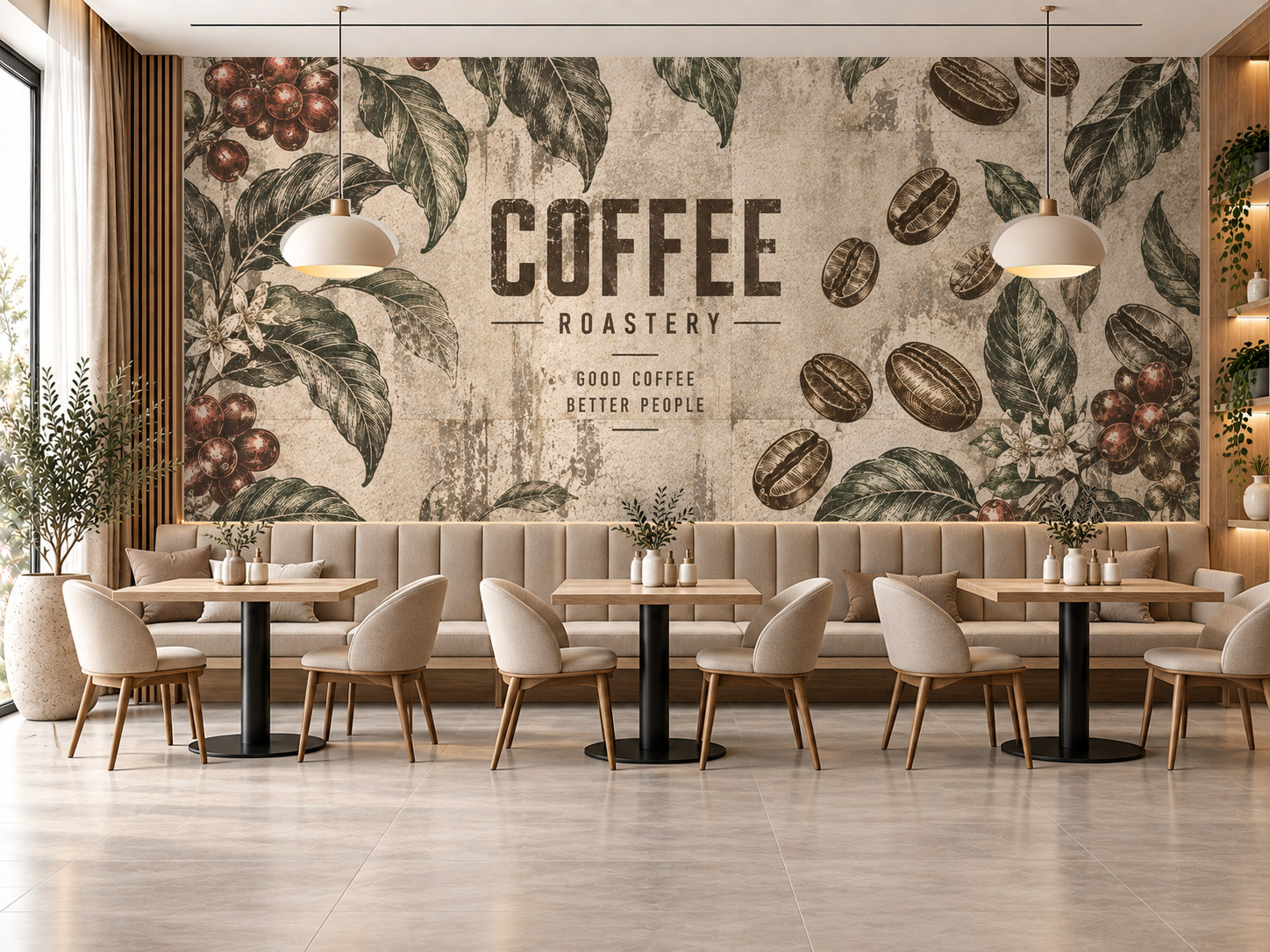 Coffee Roastery Loft1 Duvar Kağıdı (CS-003-V2) – görsel 1