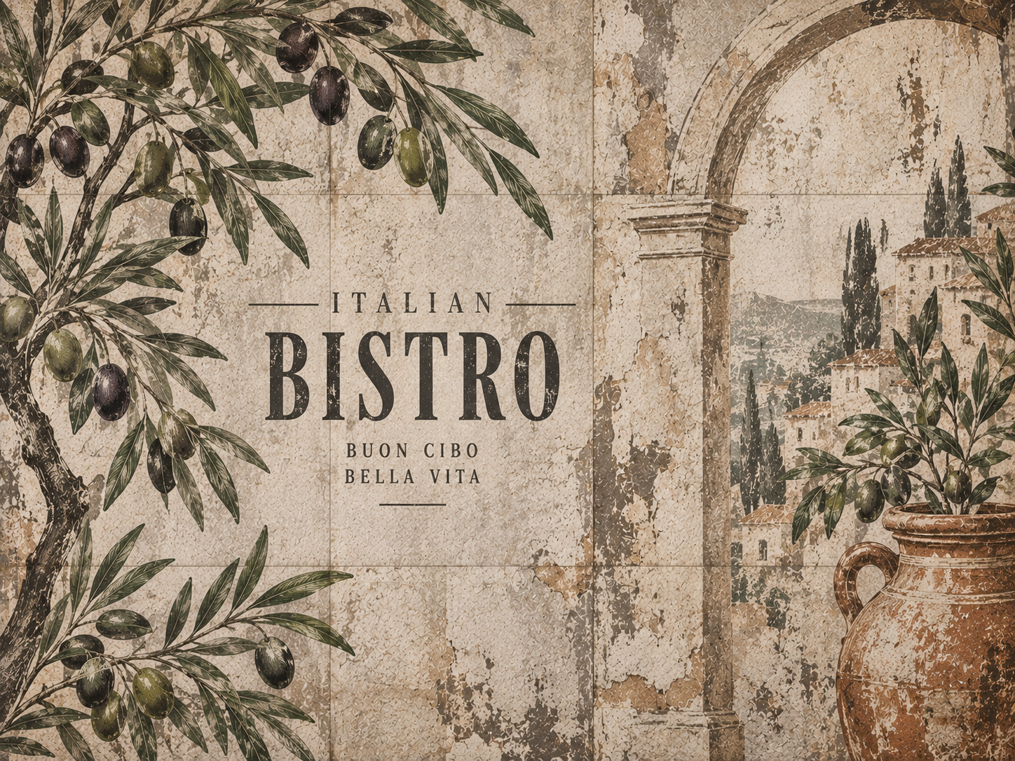 Italian Bistro Wall Duvar Kağıdı (CS-004) – görsel 2