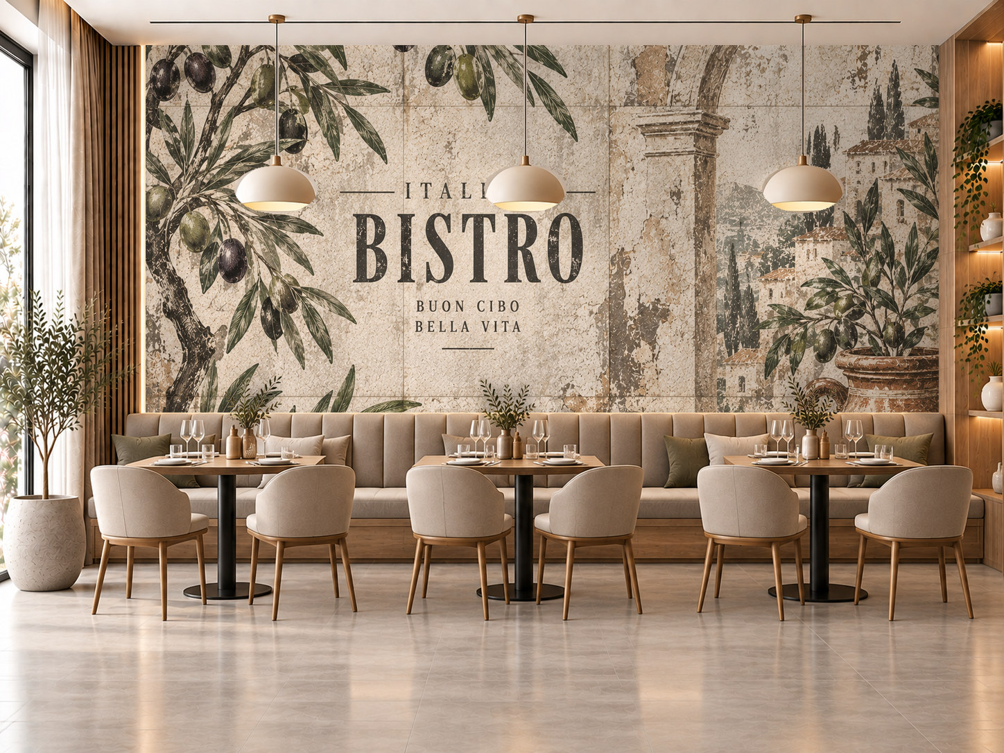 Italian Bistro Wall Duvar Kağıdı (CS-004) – görsel 1