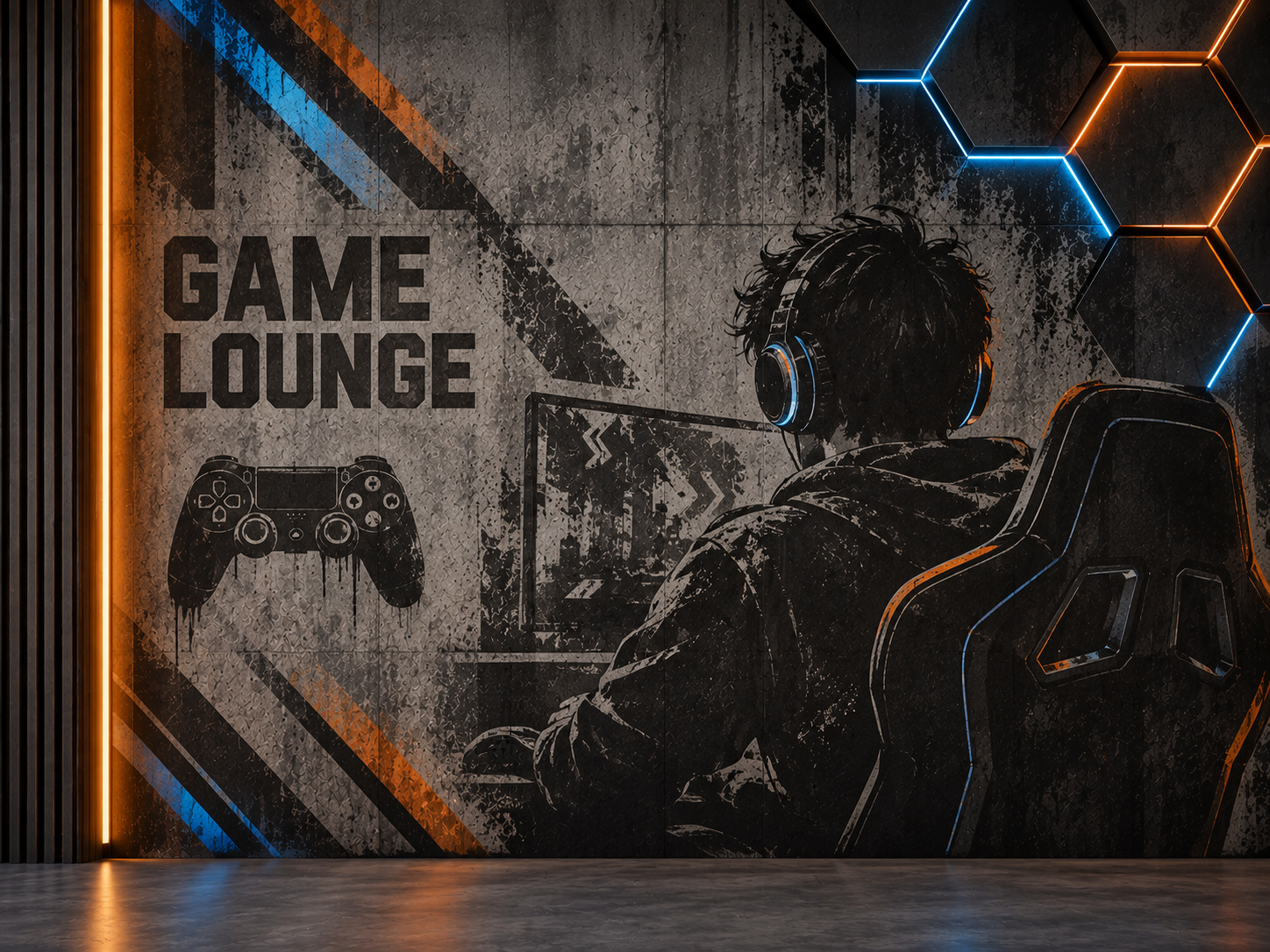 Game Lounge Dark Tech Duvar Kağıdı (CS-011) – görsel 2