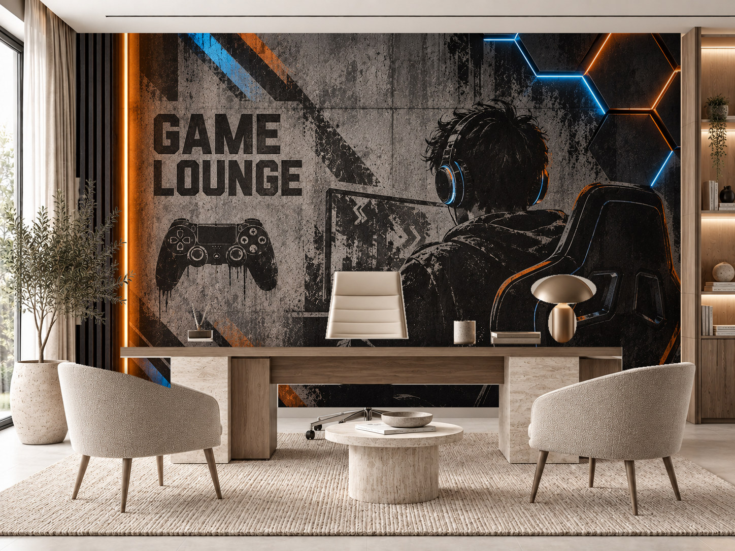 Game Lounge Dark Tech Duvar Kağıdı (CS-011) – görsel 1
