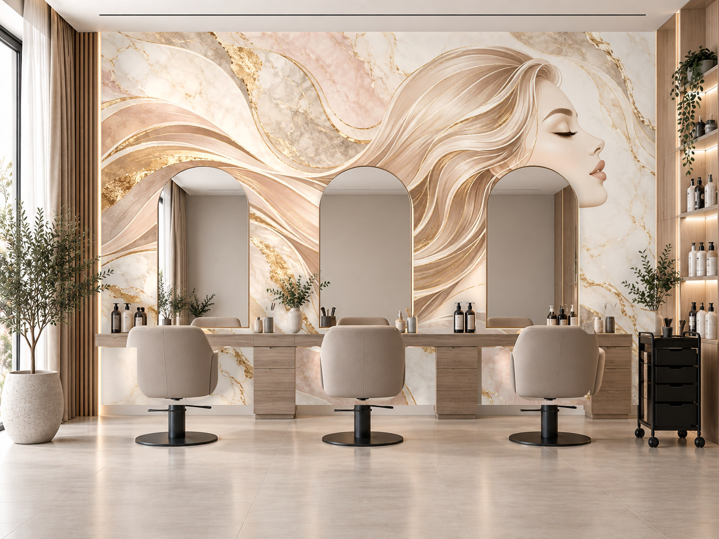 Beauty Salon Soft Marble Duvar Kağıdı (CS-012) – görsel 1