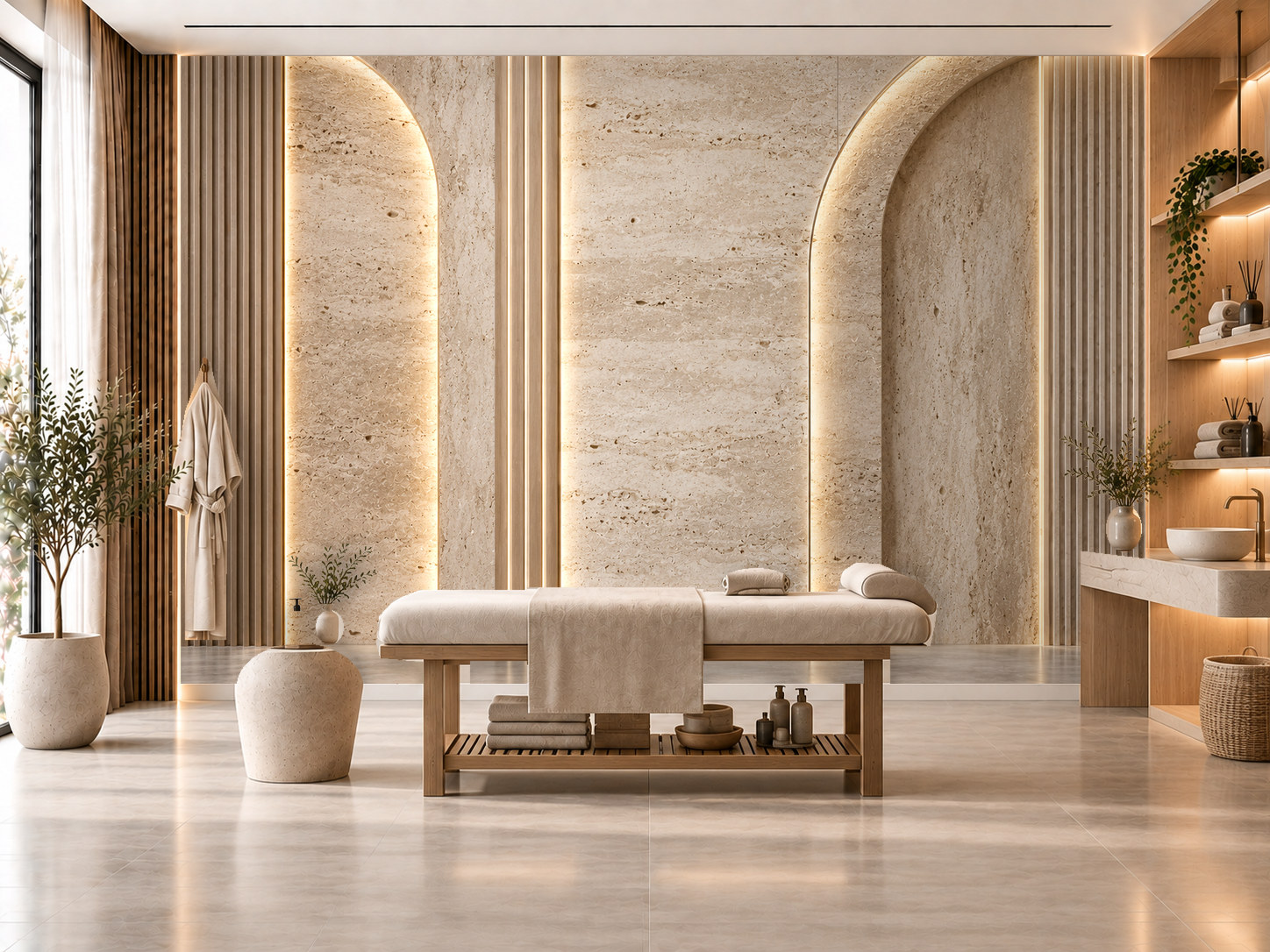 Spa Travertine Calm Duvar Kağıdı (CS-013) – görsel 1