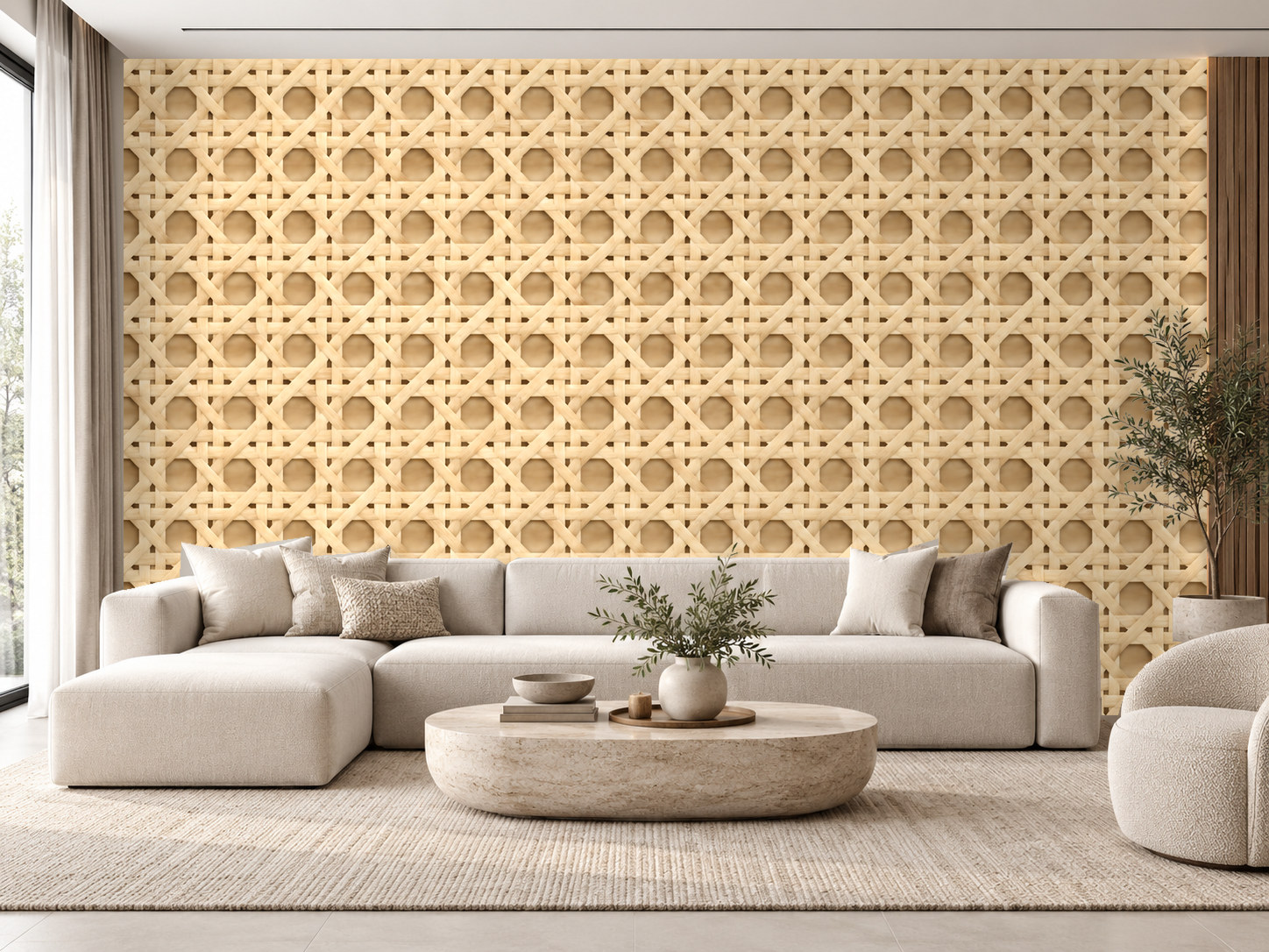 Light Oak Cane Duvar Kağıdı (HZR-002) – görsel 1