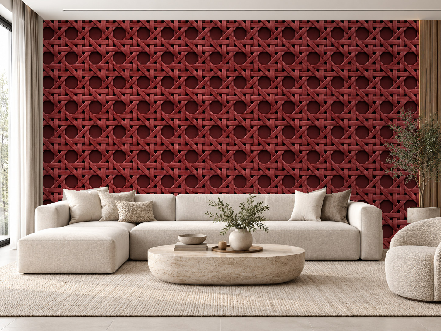 Burgundy Cane Duvar Kağıdı (HZR-014) – görsel 1