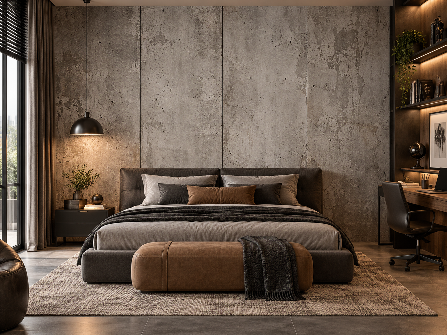 Industrial Loft Concrete Duvar Kağıdı (MY-001) – görsel 2