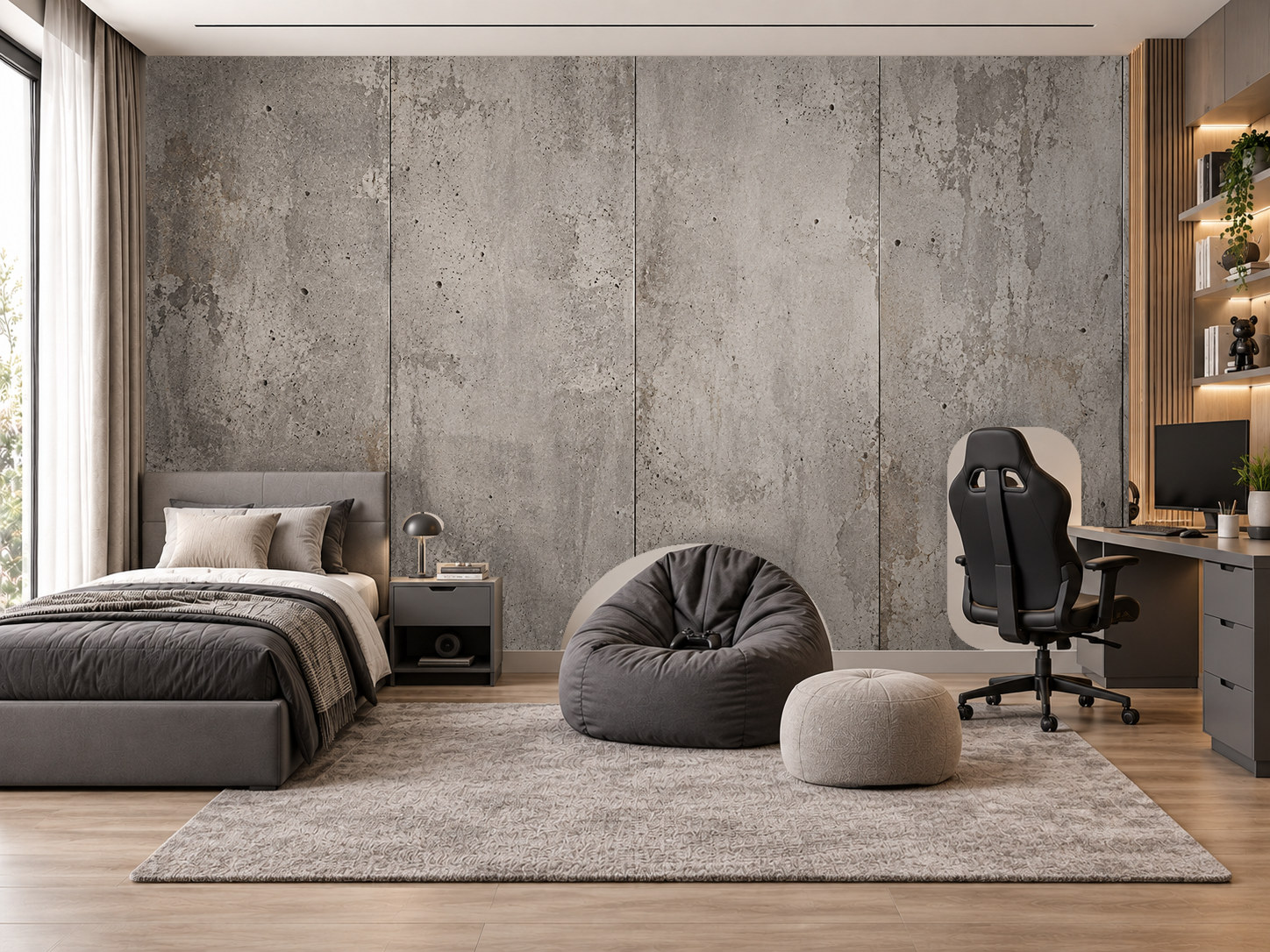 Industrial Loft Concrete Duvar Kağıdı (MY-001) – görsel 1