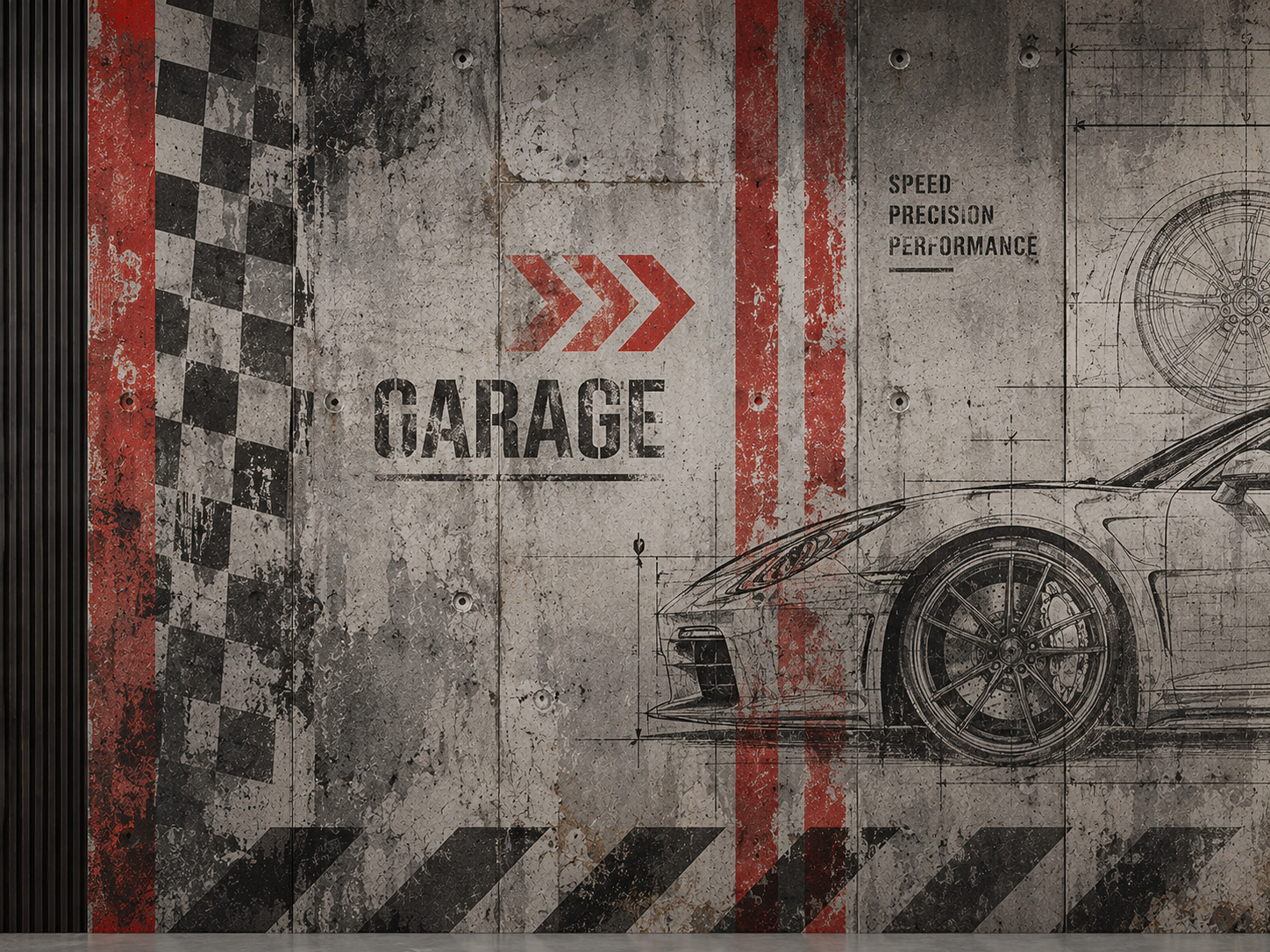 Motorsport Garage Duvar Kağıdı (MY-004) – görsel 3