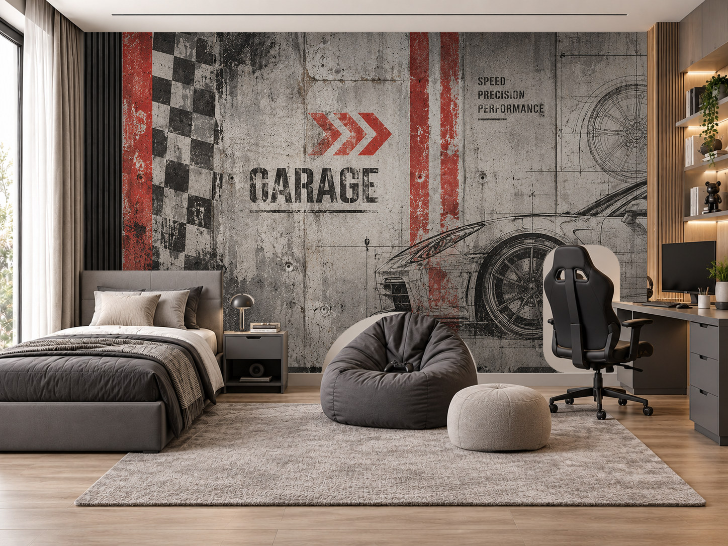 Motorsport Garage Duvar Kağıdı (MY-004) – görsel 1