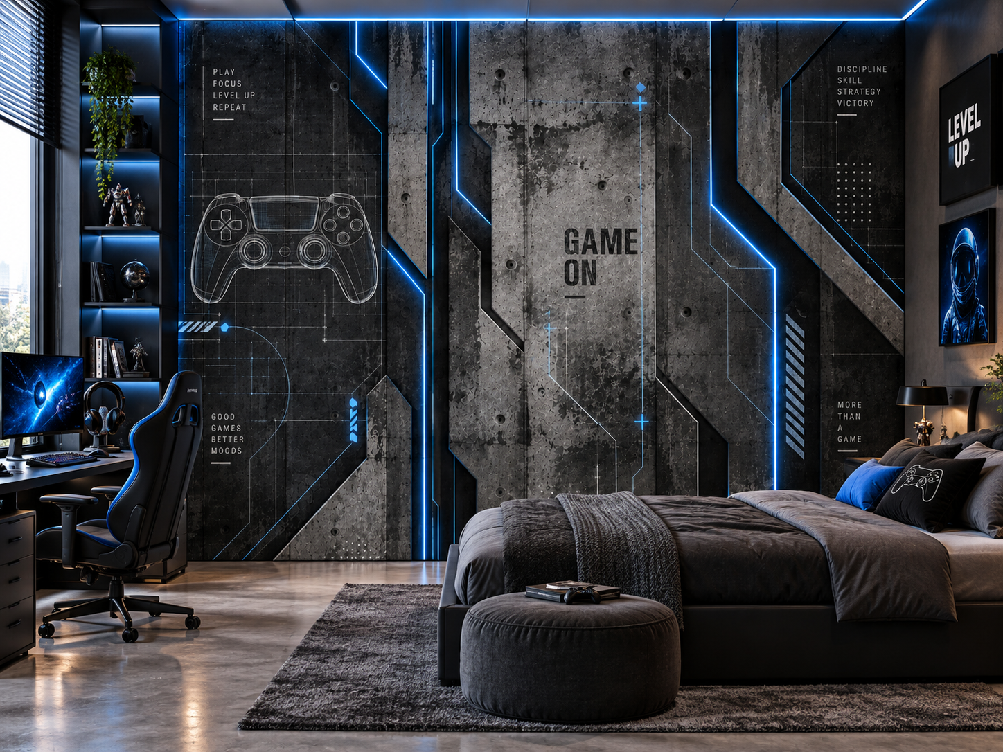 Gaming Tech Grid Duvar Kağıdı (MY-007) – görsel 2