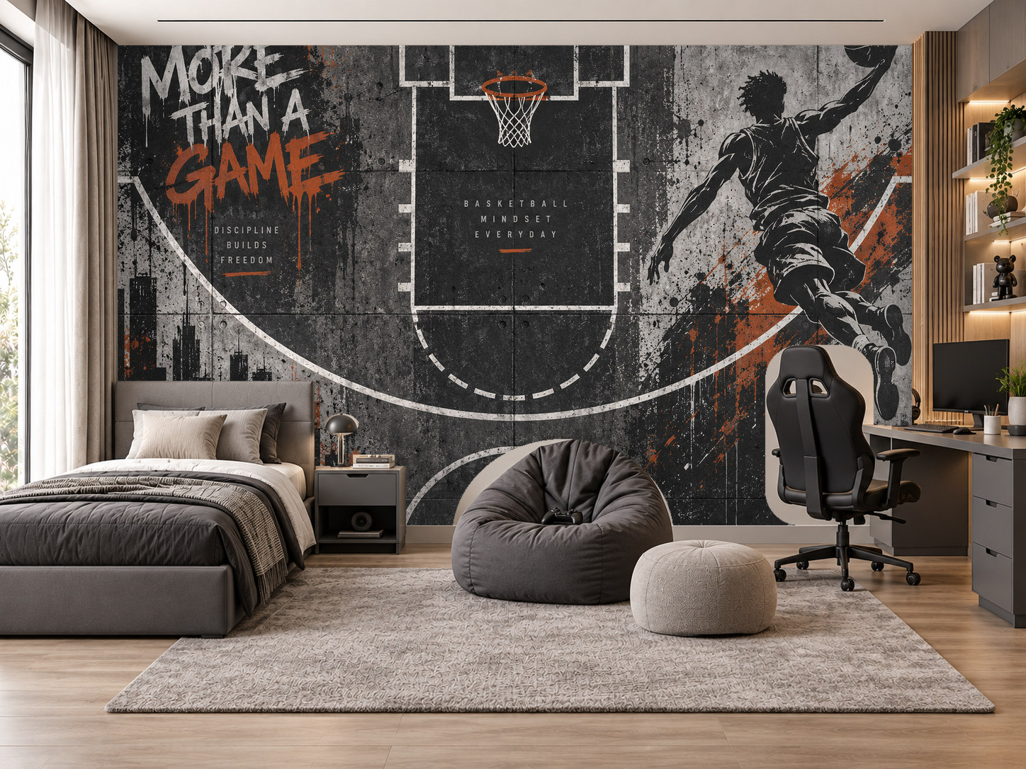 Basketball Urban Court Duvar Kağıdı (MY-011) – görsel 1