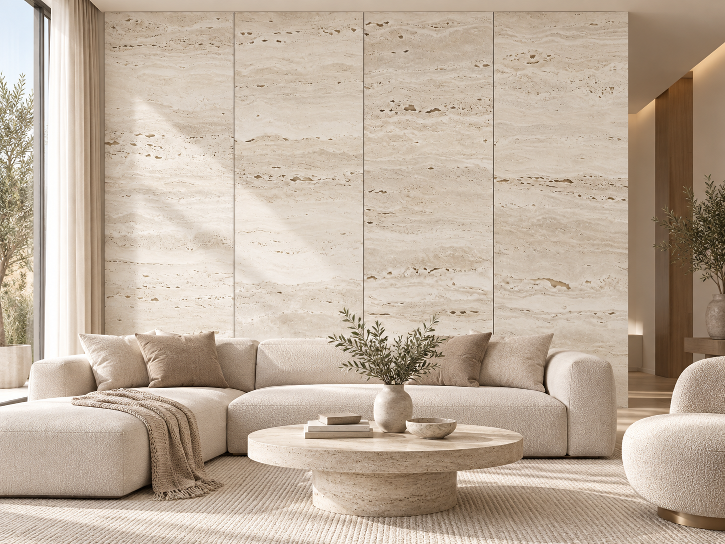 White Travertine Wall Duvar Kağıdı (SE-002) – görsel 2