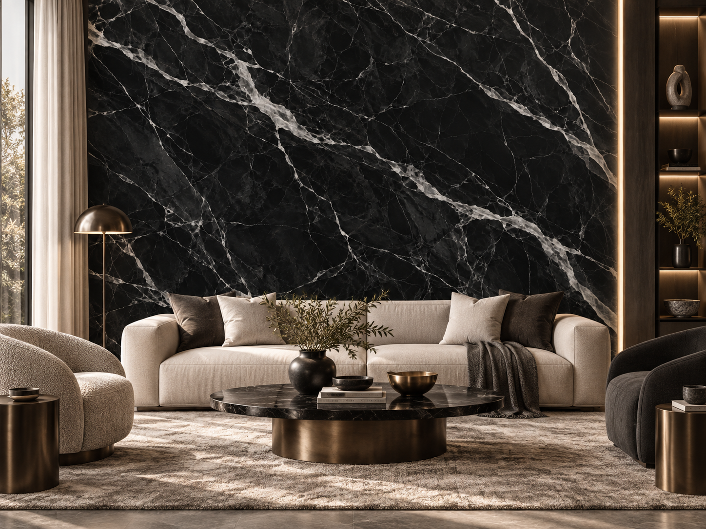 Black Marble Veins1 Duvar Kağıdı (SE-005) – görsel 2