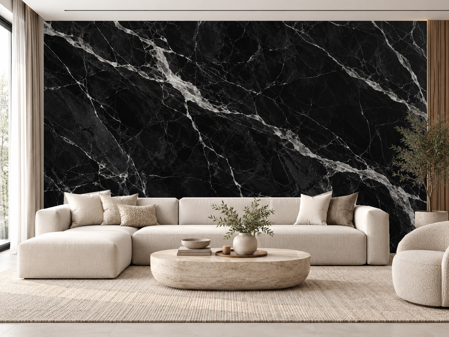 Black Marble Veins1 Duvar Kağıdı (SE-005) – görsel 1