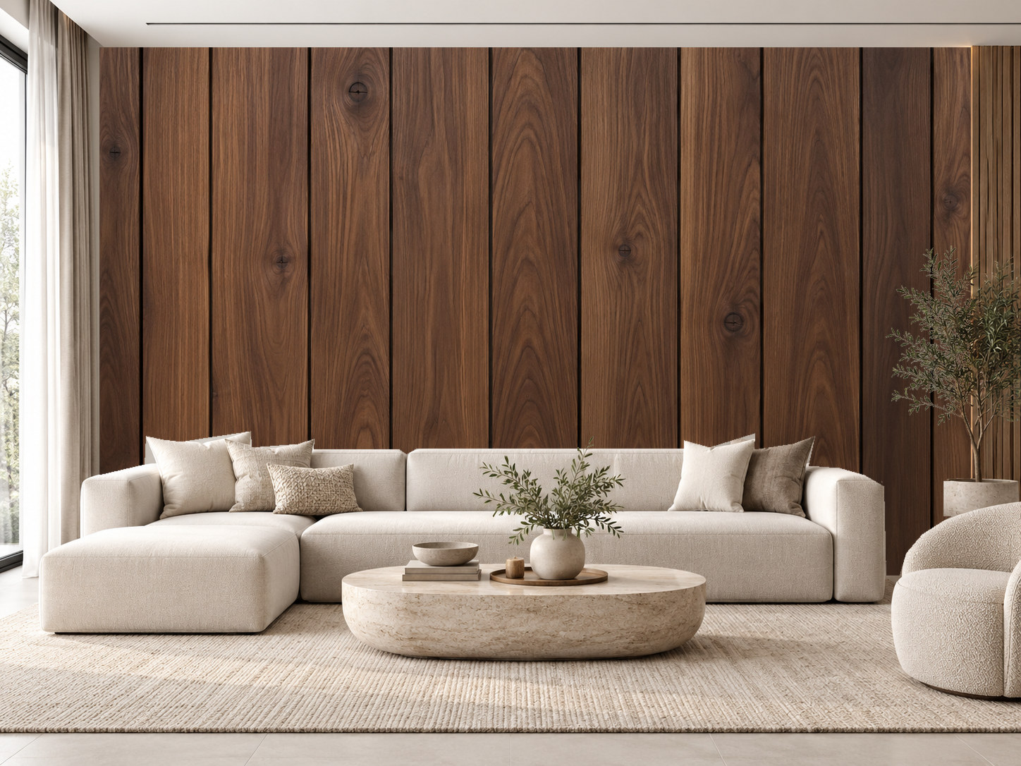 Walnut Wood Panel Duvar Kağıdı (SE-008) – görsel 1