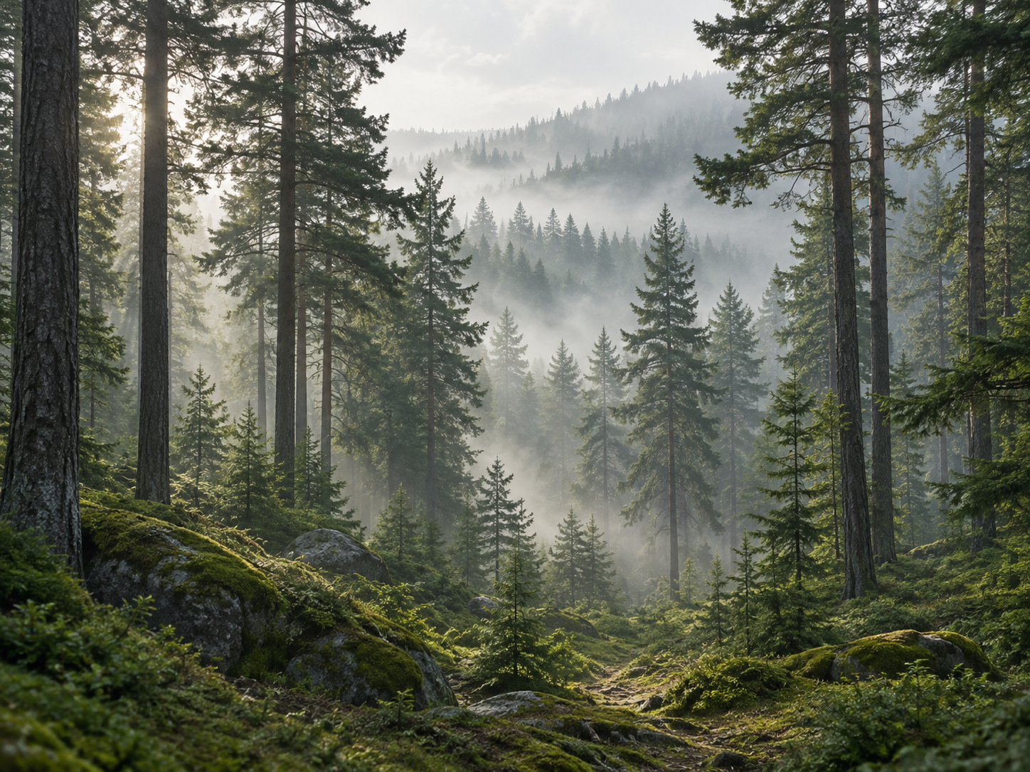 Misty Pine Forest Duvar Kağıdı (SE-011) – görsel 2