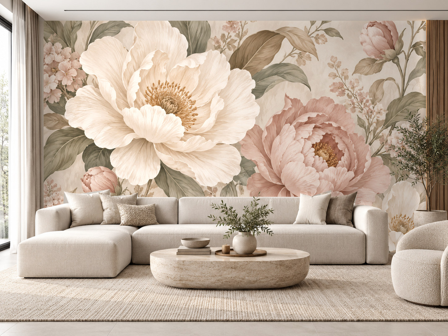 Floral Statement Wall Duvar Kağıdı (SE-014) – görsel 1