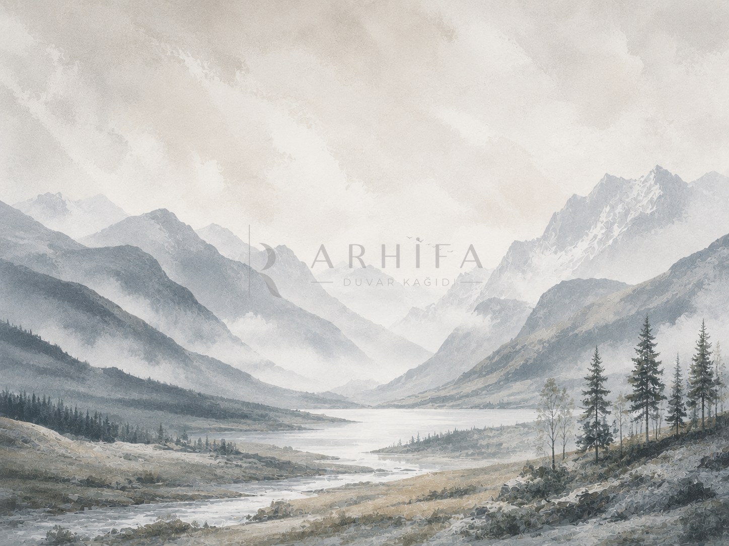 — Scandinavian Valley Duvar Kağıdı (NL-006) – görsel 2