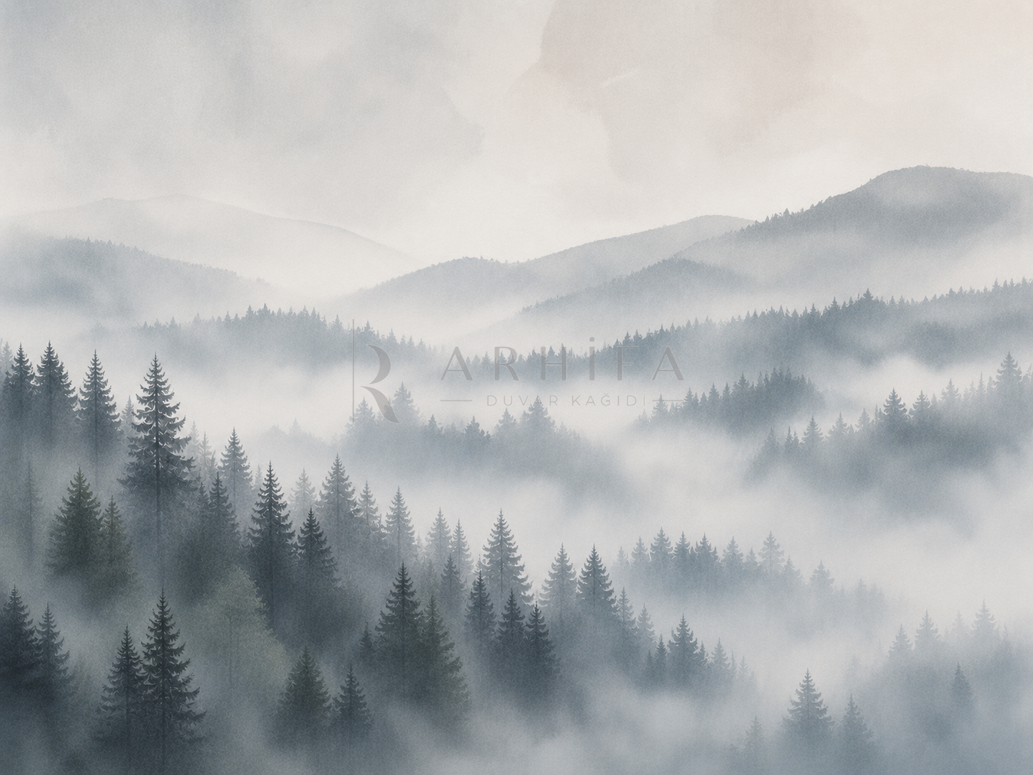 — Foggy Forest Duvar Kağıdı (NL-009) – görsel 2