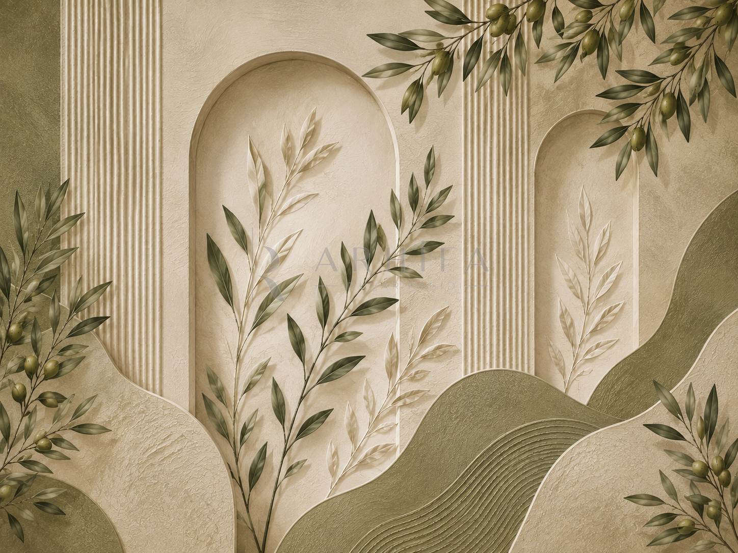 — Organic Leaves Duvar Kağıdı (OL-006) – görsel 2