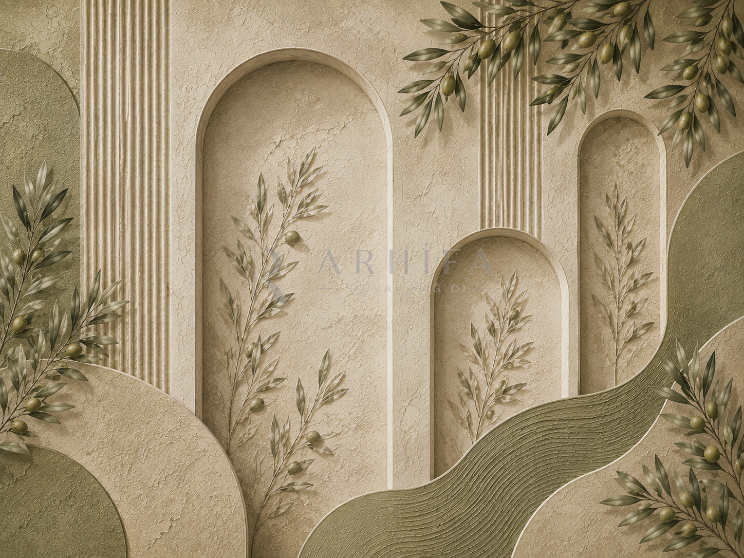 — Olive Texture Duvar Kağıdı (OL-007) – görsel 2