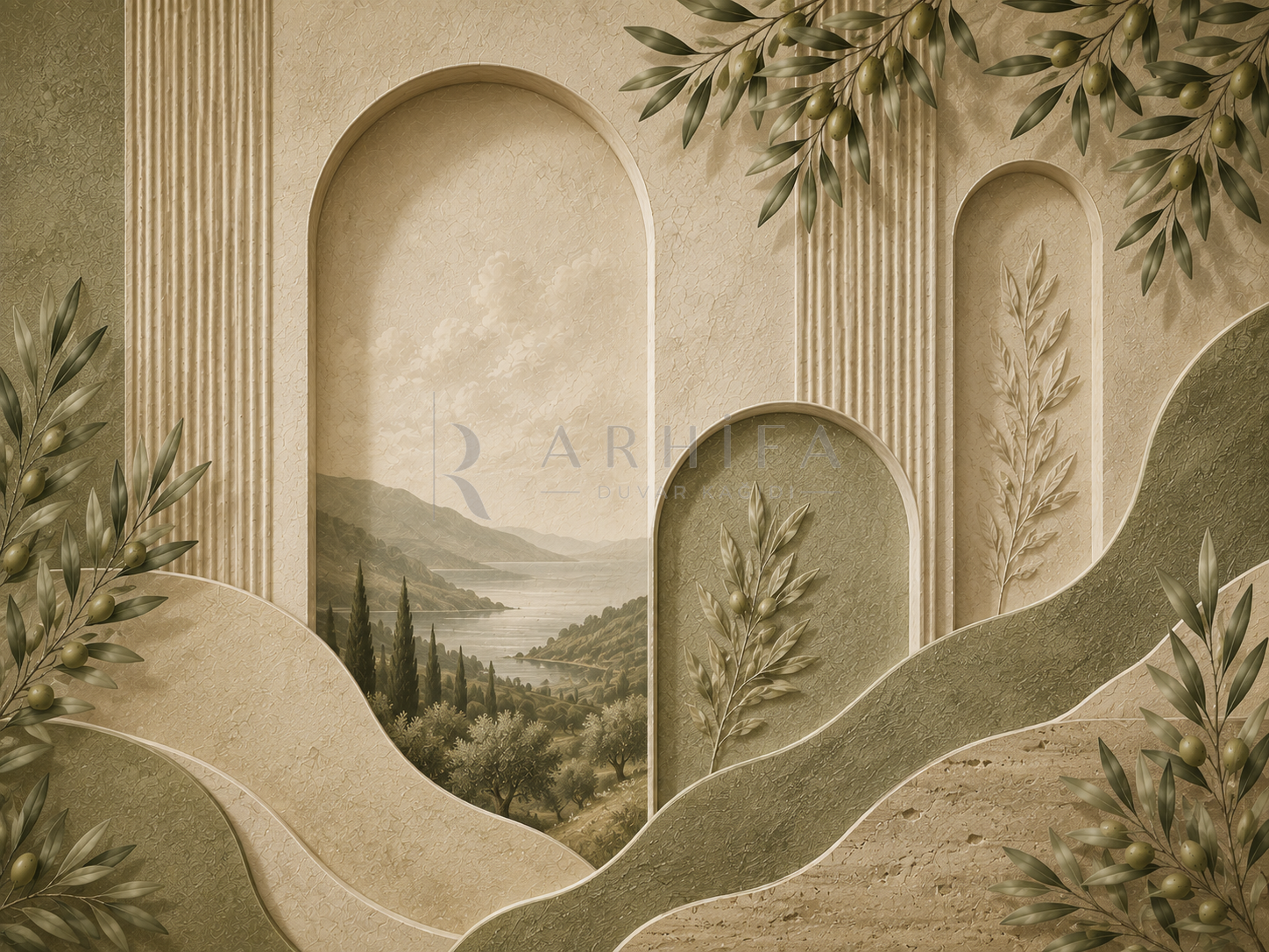 Mediterranean Layers - Özel Tasarım Duvar Kağıdı (OL-008) – görsel 5