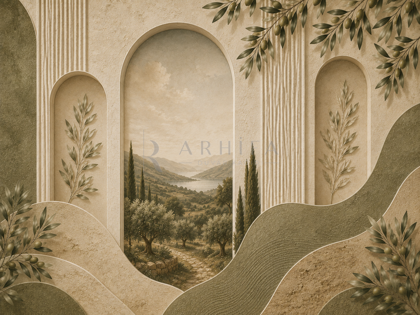 — Earth & Olive Duvar Kağıdı (OL-011) – görsel 2