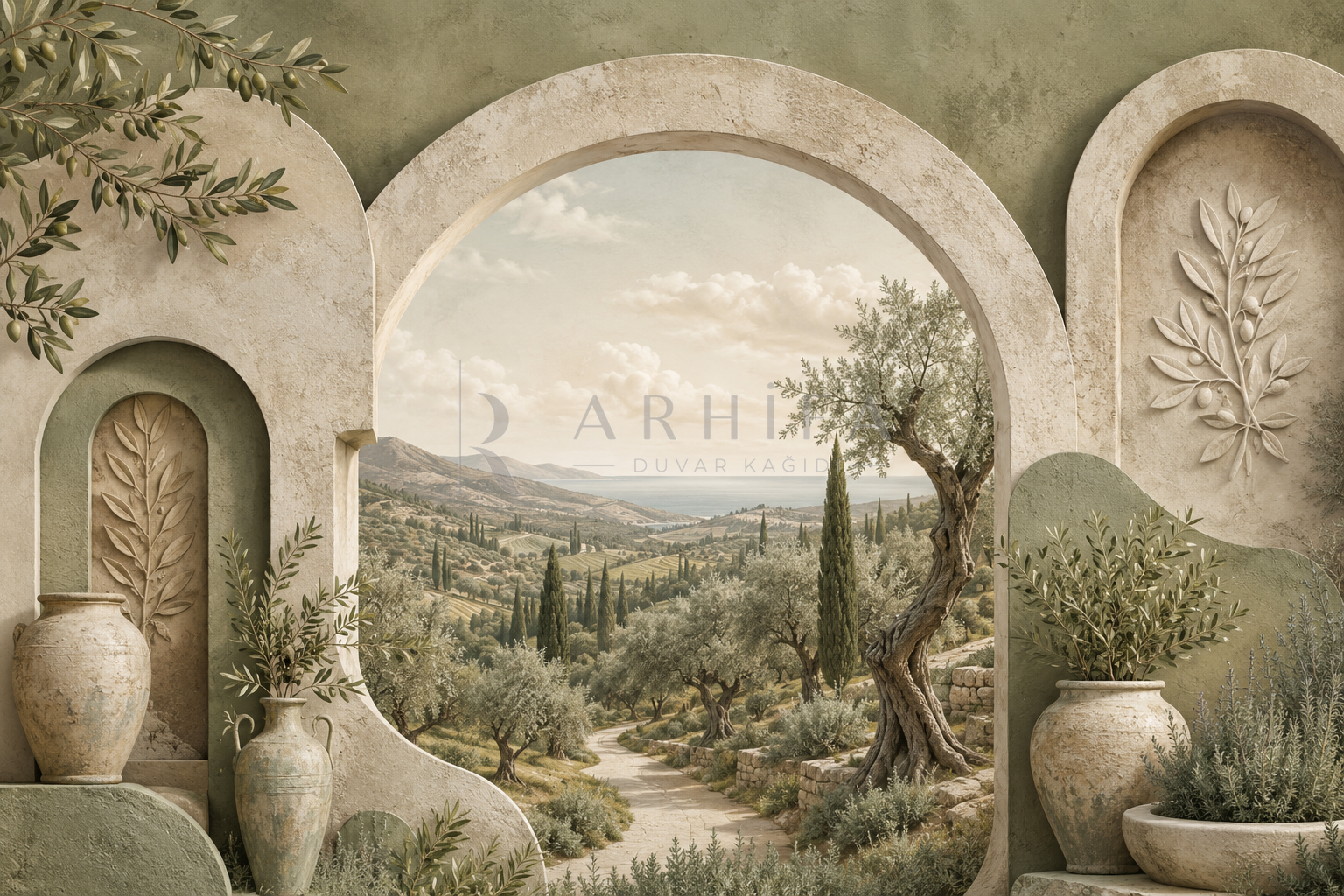 Mediterranean Olive Duvar Kağıdı (OLV-006) – görsel 2