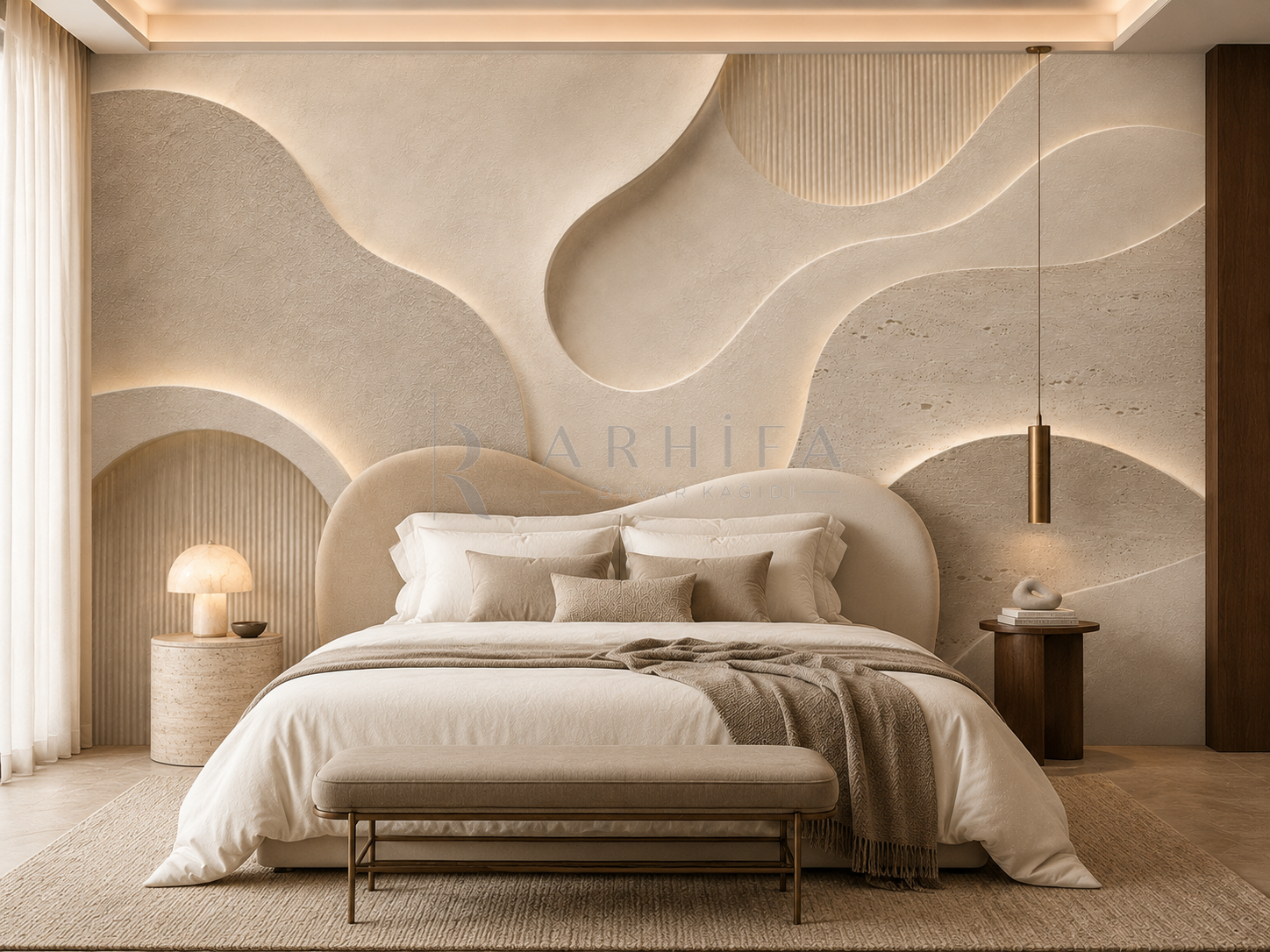 Sand Curves - Özel Tasarım Duvar Kağıdı (OS-003) görsel