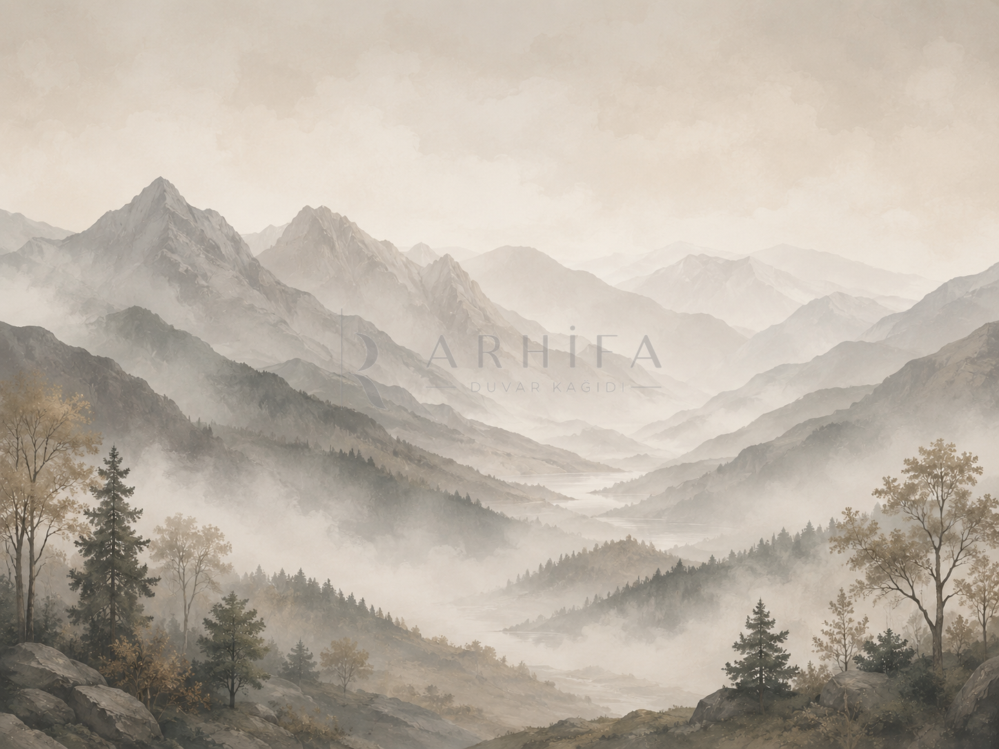 — Misty Mountain Valley Duvar Kağıdı (PN-001) – görsel 2