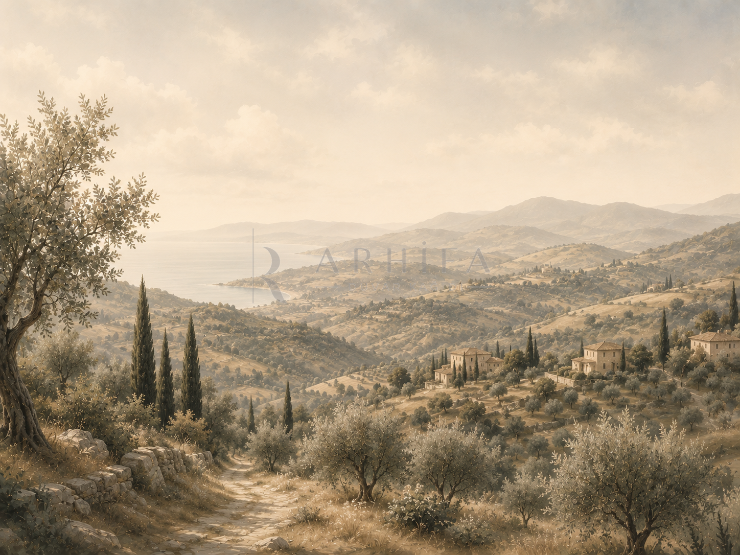 — Mediterranean Hills Duvar Kağıdı (PN-005) – görsel 2