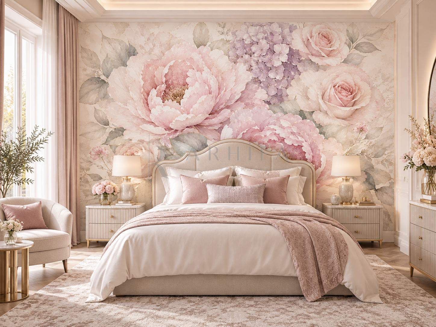 Peony Blossom - Özel Tasarım Duvar Kağıdı (PR-005) – görsel 2