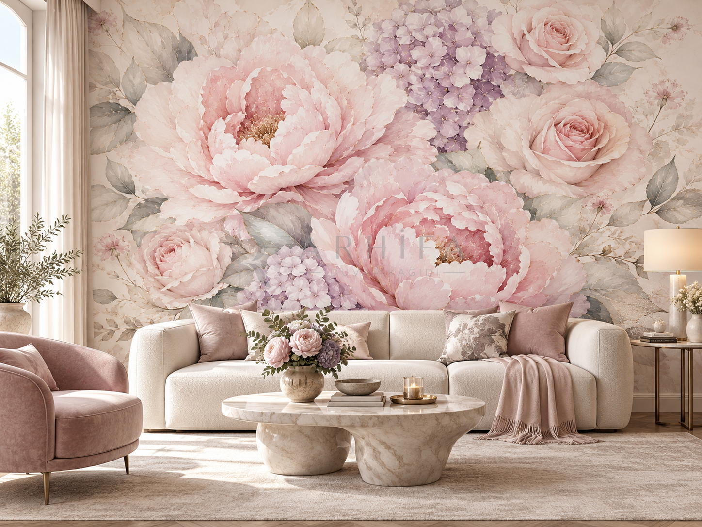Peony Blossom - Özel Tasarım Duvar Kağıdı (PR-005) – görsel 3