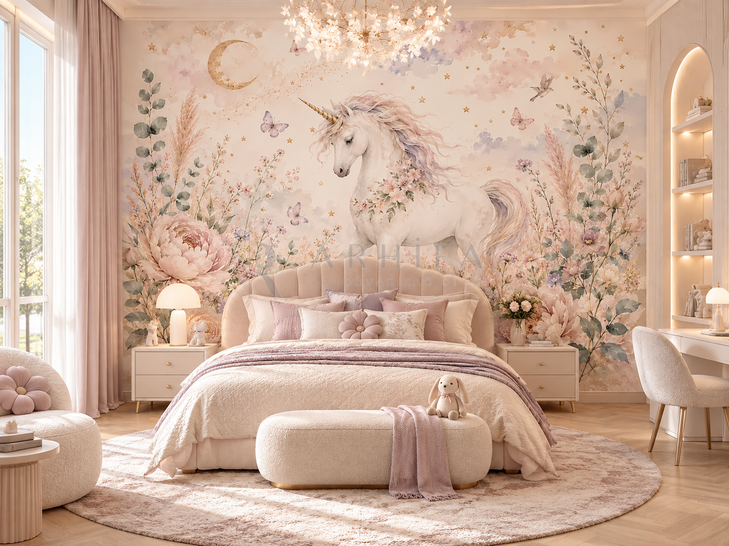 Unicorn Meadow - Özel Tasarım Duvar Kağıdı (PR-009) görsel