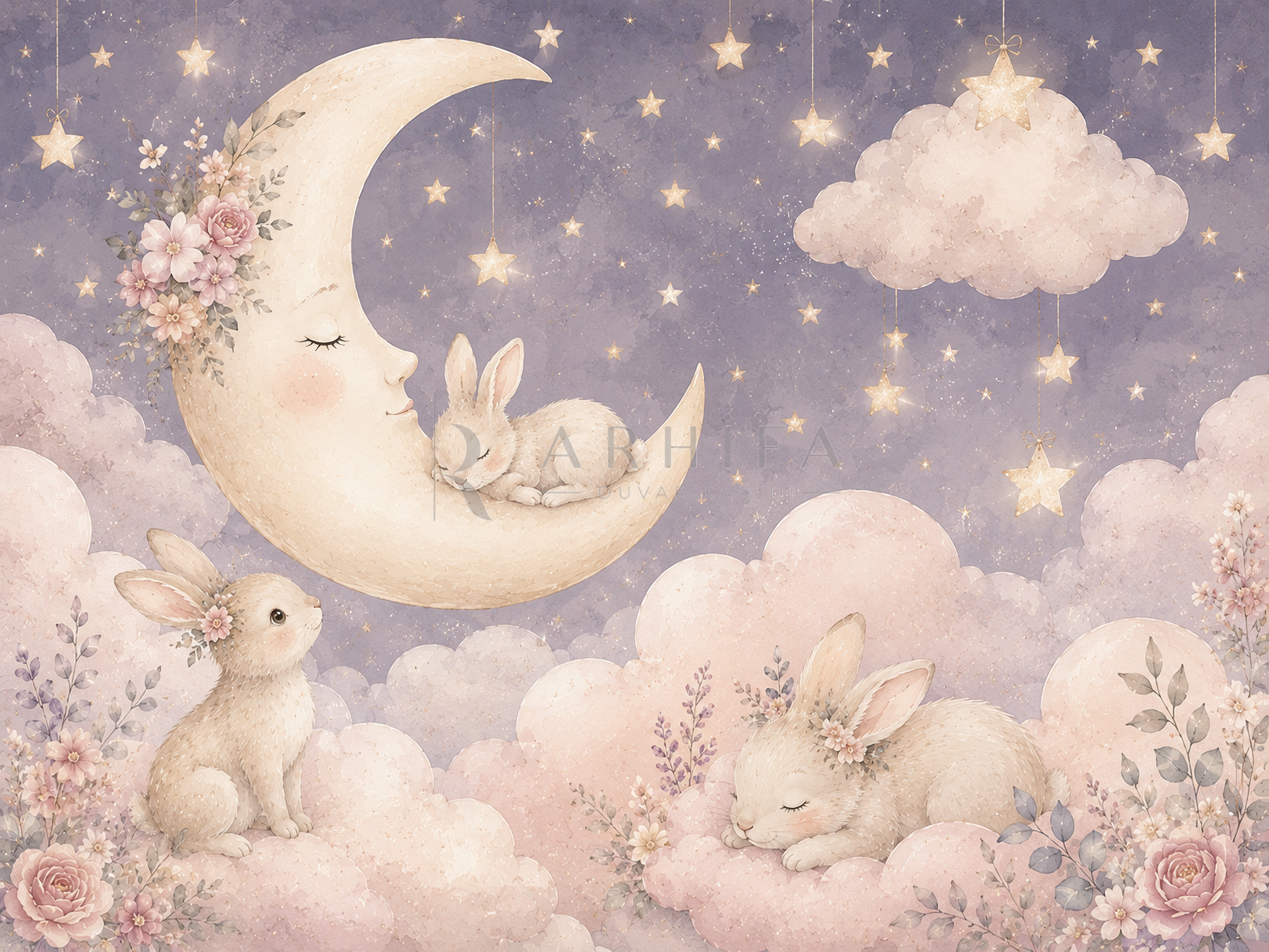 – Moon & Stars Duvar Kağıdı (PR-010) – görsel 2