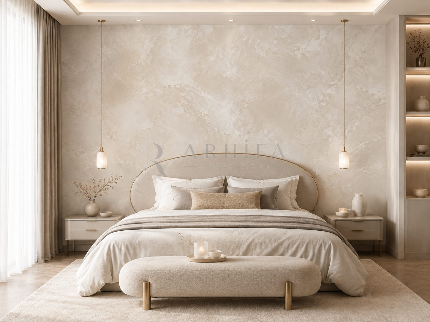 Pearl Plaster - Özel Tasarım Duvar Kağıdı (QL-010) görsel