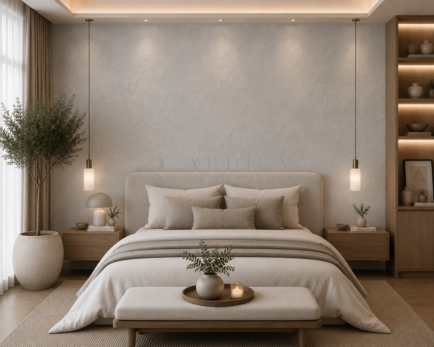 Soft Grey Relief - Özel Tasarım Duvar Kağıdı (RCT-001) görsel