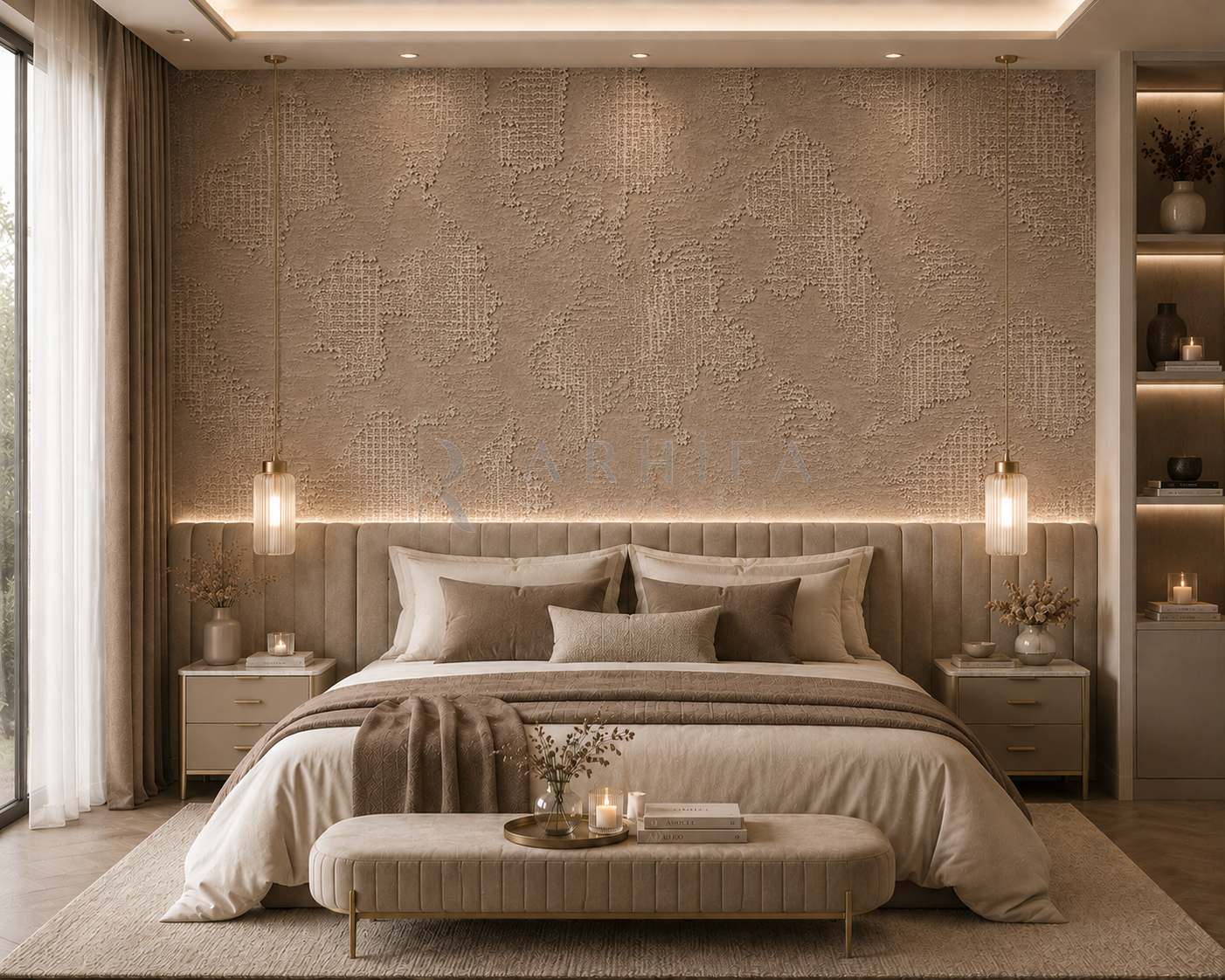 Mocha Plaster - Özel Tasarım Duvar Kağıdı (RCT-007) görsel