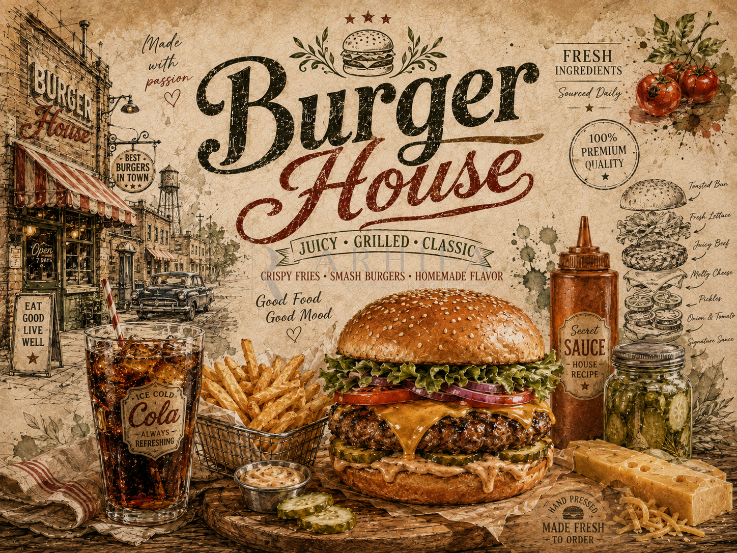 — Burger House Duvar Kağıdı (RF-004) – görsel 2