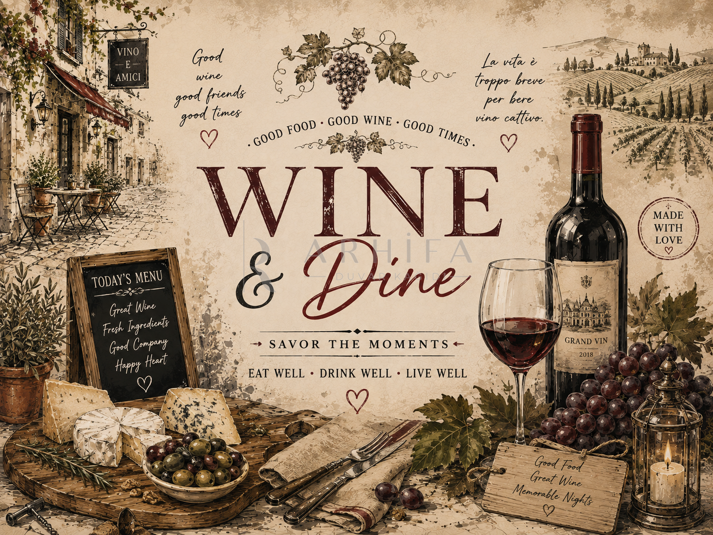 — Wine & Dine Duvar Kağıdı (RF-012) – görsel 2