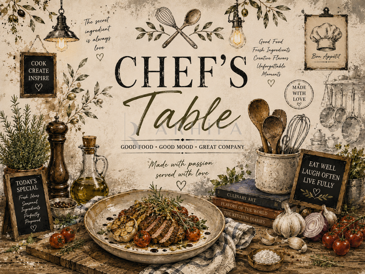 — Chef’s Table Duvar Kağıdı (RF-013) – görsel 2