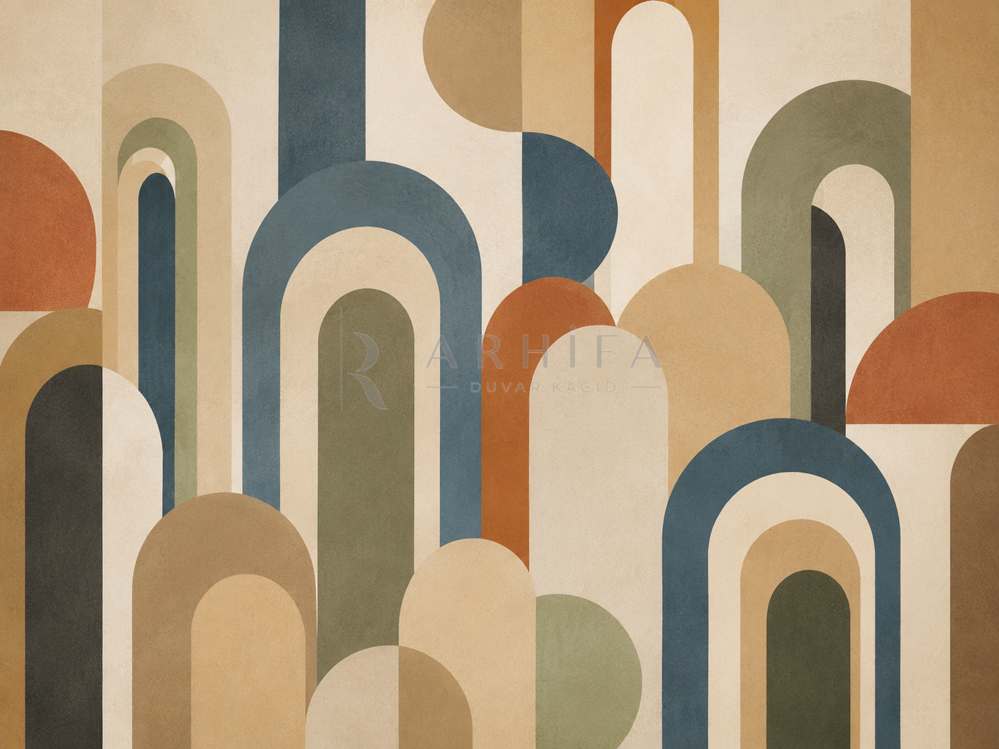 — Retro Arches Duvar Kağıdı (RM-001) – görsel 2