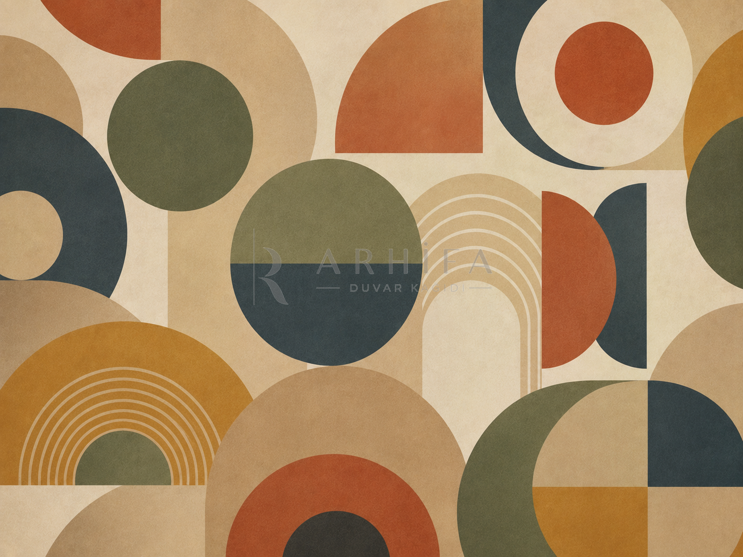 — Retro Circles Duvar Kağıdı (RM-005) – görsel 2
