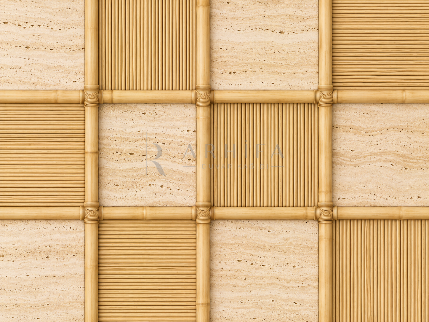 — Bamboo & Travertine Duvar Kağıdı (RW-003) – görsel 2