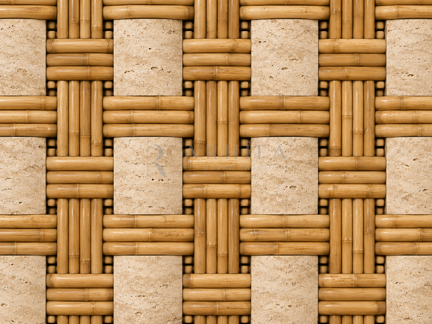 — Bamboo & Travertine Duvar Kağıdı (RW-003A) – görsel 2