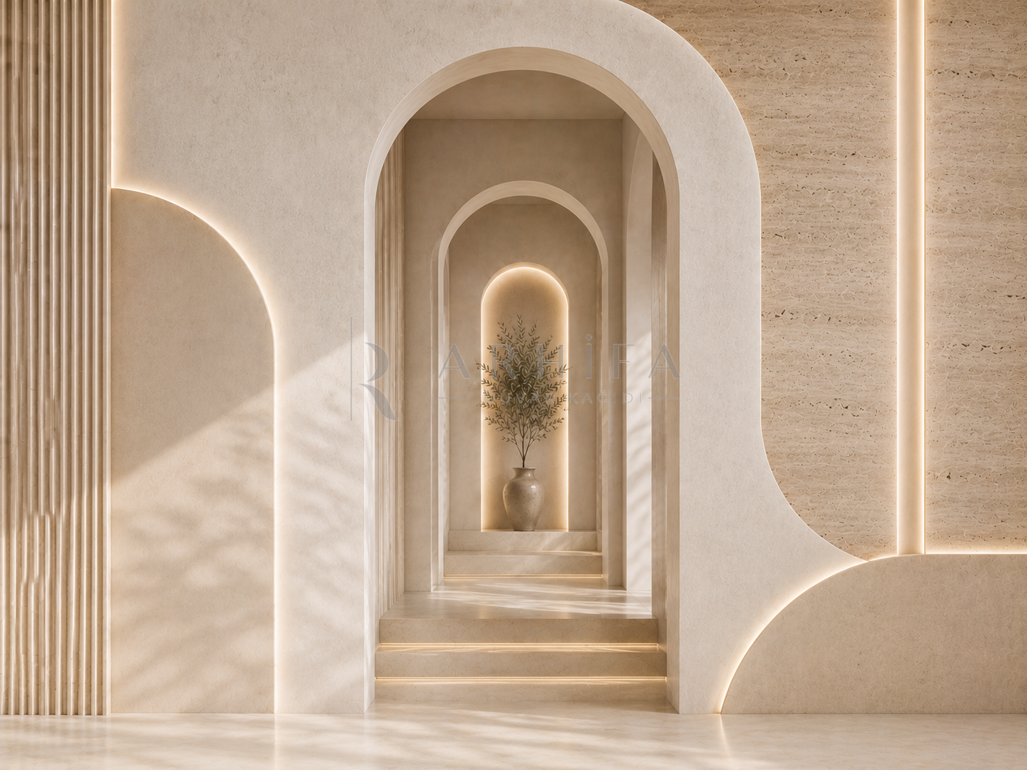 — Architectural Curve Duvar Kağıdı (SA-002) – görsel 2