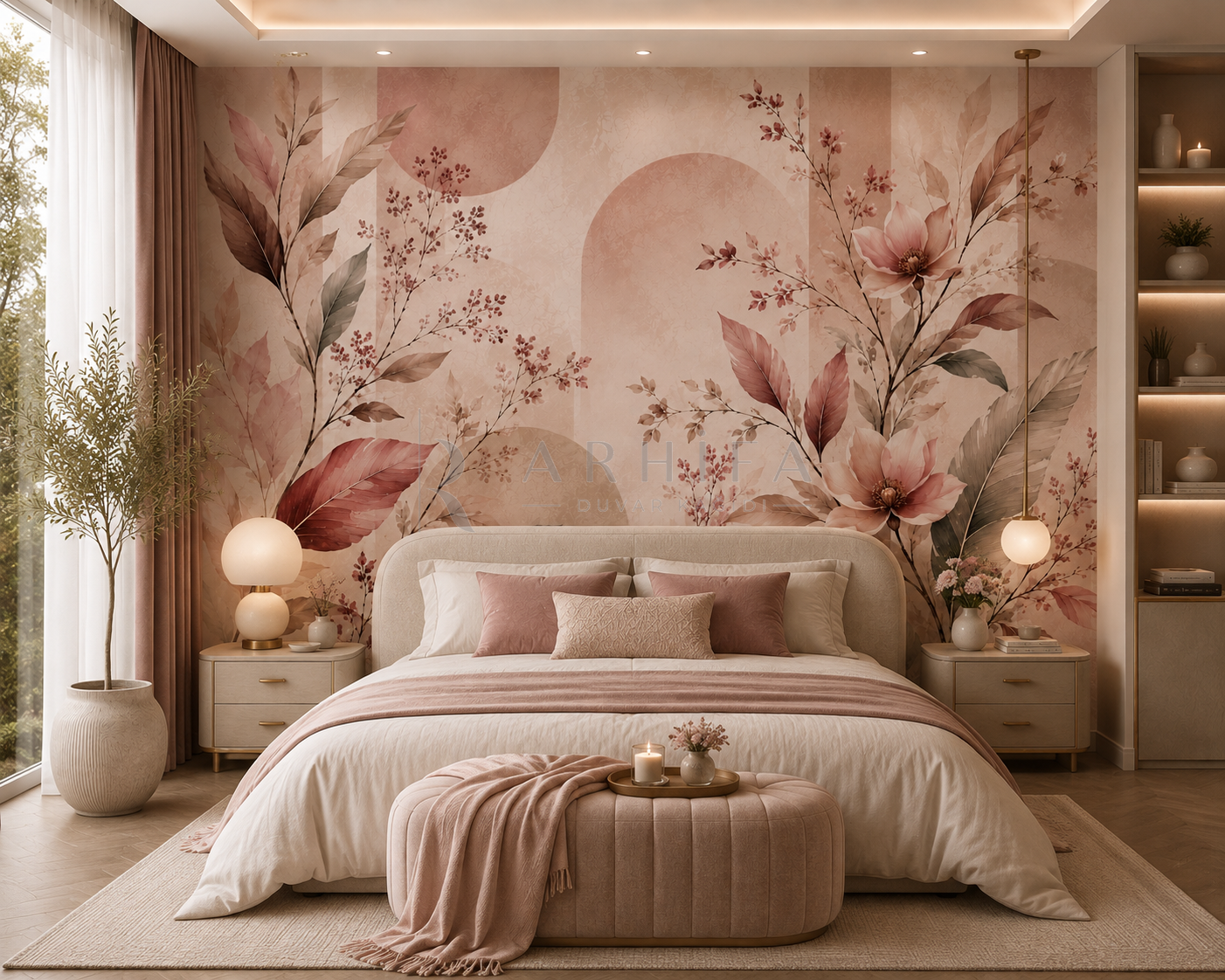 Dusty Rose Garden - Botanik Duvar Kağıdı (SBM-004) görsel