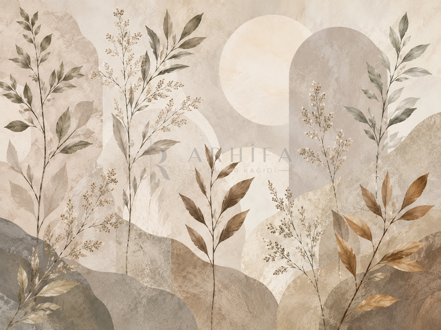 — Abstract Botanical Landscape Duvar Kağıdı (SBM-014) – görsel 2