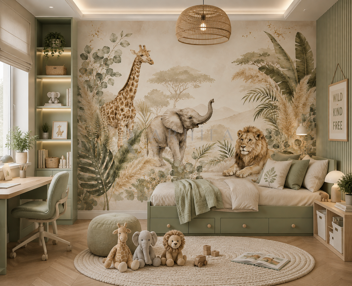 Modern Safari - Çocuk Odası Duvar Kağıdı (SF-001)