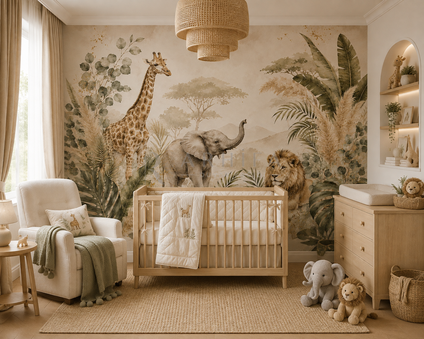 Modern Safari - Çocuk Odası Duvar Kağıdı (SF-001) – görsel 2